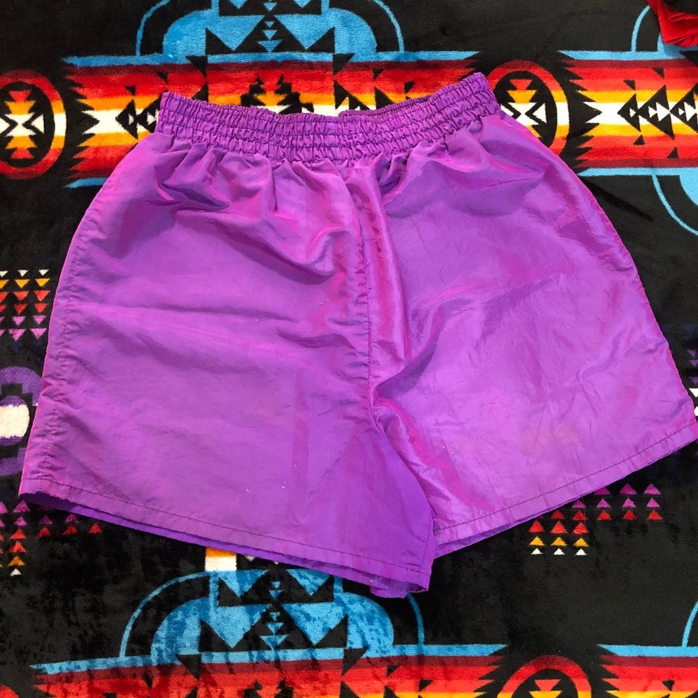 Vintage 90's Iridescent Trunk Shorts Medium